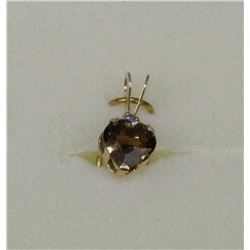 10KT GOLD SMOKEY TOPAZ PENDANT