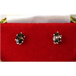 STERLING SILVER SMOKEY QUARTZ EARRINGS