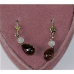 STERLING SILVER SMOKEY QUARTZ EARRINGS