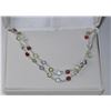Image 1 : .925 STERLING SILVER MULTI-COLOURED NATURAL STONE