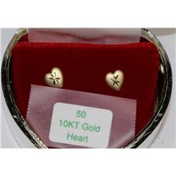 10KT GOLD HEART SHAPED EARRINGS