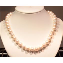 #3-STERLING SILVER CLASP FRESHWATER PEARL NECKLACE