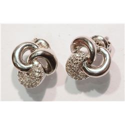 #5-STERLING SILVER DIAMOND (0.30CT) EARRINGS