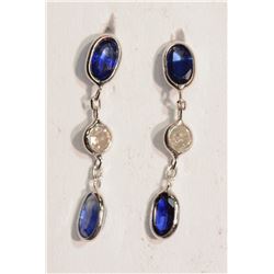 #12-14K WHITE GOLD SAPPHIRE (1.20CT) & DIAMOND