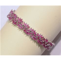 #16-STERLING SILVER RUBY (8.0CT) BRACELET