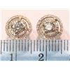 Image 2 : #17-14K GOLD DIAMOND (0.58CT) EARRINGS WITH