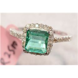 #22-14K GOLD EMERALD (1.60CT) & DIAMOND (0.37CT)