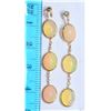 Image 2 : #27-14K GOLD OPAL & DIAMOND (0.09CT) EARRINGS