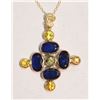 Image 1 : #29-14K GOLD YELLOW & BLUE SAPPHIRE (2.35CT)