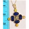 Image 2 : #29-14K GOLD YELLOW & BLUE SAPPHIRE (2.35CT)