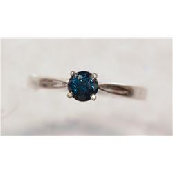 #32-14K WHITE GOLD BLUE DIAMOND (0.35CT) SOLITAIRE