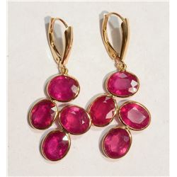 #35-14K GOLD RUBY (20.0CT) EARRINGS