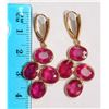 Image 2 : #35-14K GOLD RUBY (20.0CT) EARRINGS