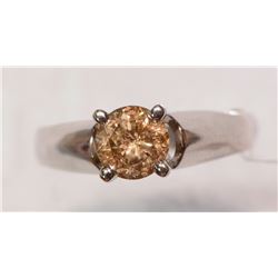 #37-14K WHITE GOLD BROWN DIAMOND (1.01CT)SOLITAIRE