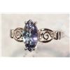 Image 1 : #38-14K WHITE GOLD TANZANITE RING