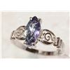 Image 3 : #38-14K WHITE GOLD TANZANITE RING