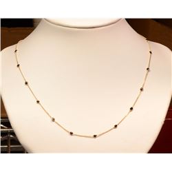 #41-10K GOLD BLACK DIAMOND (2.0CT) NECKLACE