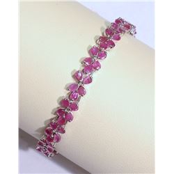 #45-STERLING SILVER RUBY (39.75CT) BRACELET