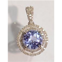 #48-14K GOLD TANZANITE PENDANT WITH 81 SINGLE CUT