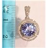 Image 2 : #48-14K GOLD TANZANITE PENDANT WITH 81 SINGLE CUT