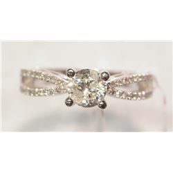 #50-14K WHITE GOLD DIAMOND (1.33CT) RING WITH