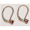 Image 2 : Sterling Silver Garnet Heart-shaped Earrings
