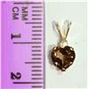 Image 2 : 10K Gold Smokey Topaz Heart-shaped Pendant