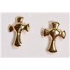 Image 1 : 14K Gold Cross Baby Earrings