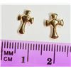Image 2 : 14K Gold Cross Baby Earrings