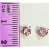 Image 2 : 14K Gold Pink Cubic Zirconia Heart-shaped Earrings