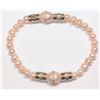 Image 1 : Pink Freshwater Pearl & Cubic Ziconia Bracelet