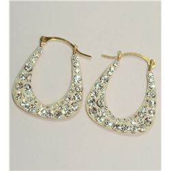 10K Gold Cubic Crystal Earrings