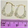 Image 2 : 10K Gold Cubic Crystal Earrings
