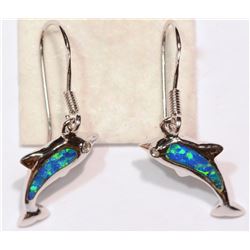 Sterling Silver Opalite Dolphin Earrings