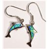 Image 2 : Sterling Silver Opalite Dolphin Earrings