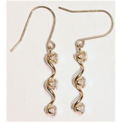 10K Gold Cubic Zirconia Drop Earrings