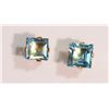 Image 1 : 10K Gold Blue Topaz Earrings