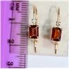 Image 2 : 10K Gold Garnet & Diamond Earrings