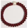 Image 2 : Natural Garnet & Pearl Bracelet