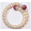 Image 2 : Sterling Silver Freshwater Pearl & Cubic Bracelet