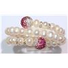 Image 3 : Sterling Silver Freshwater Pearl & Cubic Bracelet