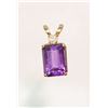 Image 1 : 10K Gold Amethyst & Diamond Pendant