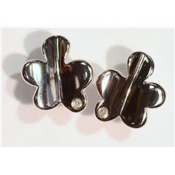 Sterling Silver Rhodium Plated Diamond Earrings