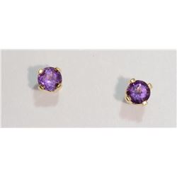 10K Gold Amethyst Earrings