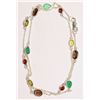 Image 1 : Sterling Silver Multi-Gemstone Necklace