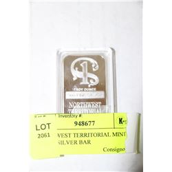 NORTHWEST TERRITORIAL MINT 1 OUNCE SILVER BAR