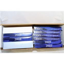 2000-2009 UNITED STATES MINT PROOF SETS