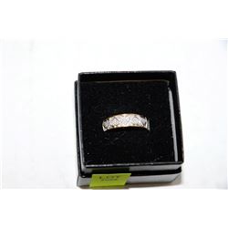 LADIES GOLD PLATED DIAMOND RING - SIZE 7