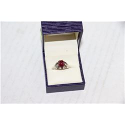 .925 SILVER RUBY RING W/ NATURAL N. CAROLINA STONE