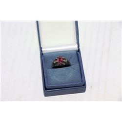 .925 SILVER RUBY RING W/ NATURAL N. CAROLINA STONE